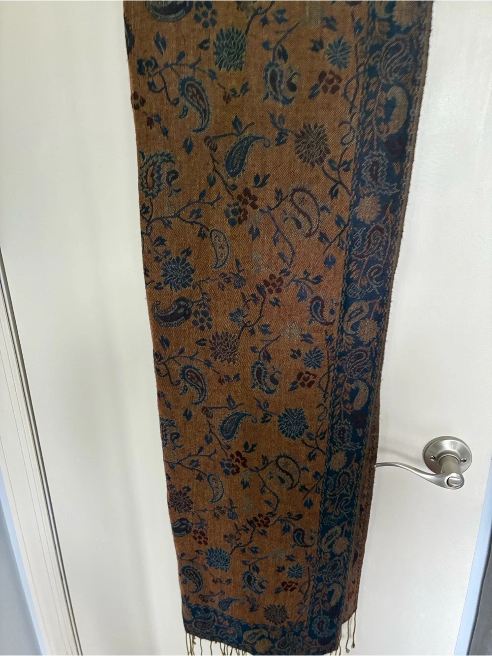 Floral Fringe Pashmina Scarf Wrap - Boho Fall Winter Accessories